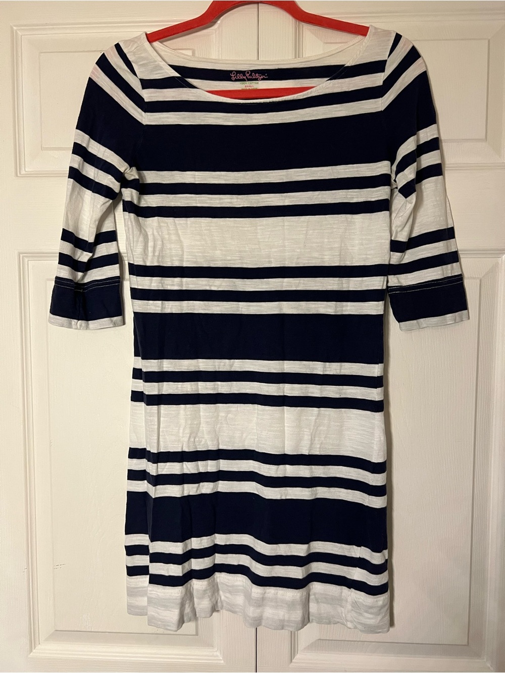 Lilly Pulitzer Navy & White Striped Boatneck Dress size S